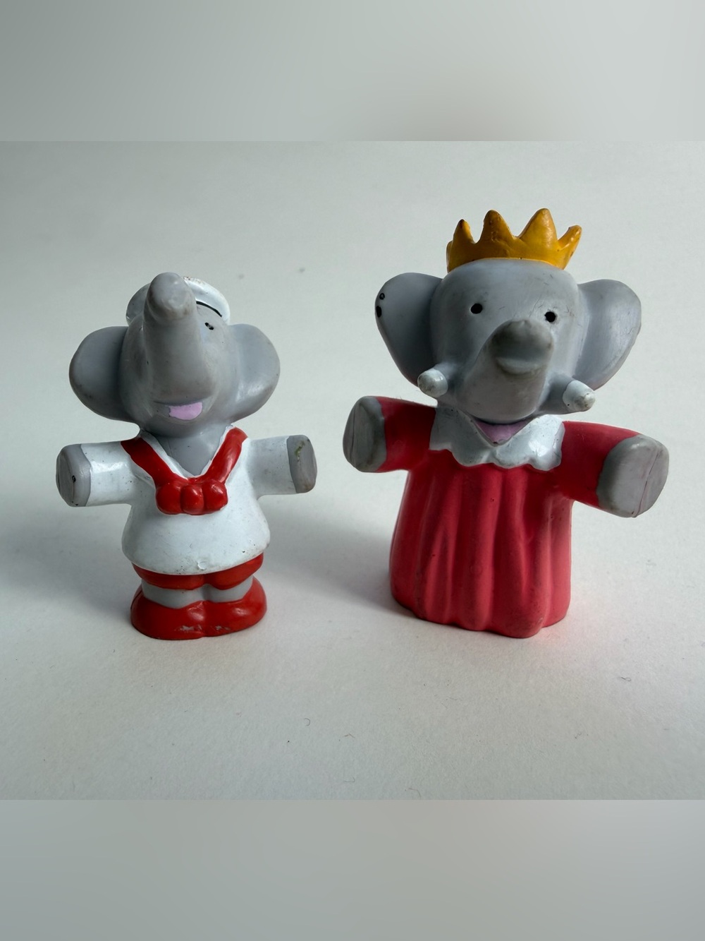 Vintage King Babar Queen Celeste & Pom Elephant Figures PVC 1988 VTG